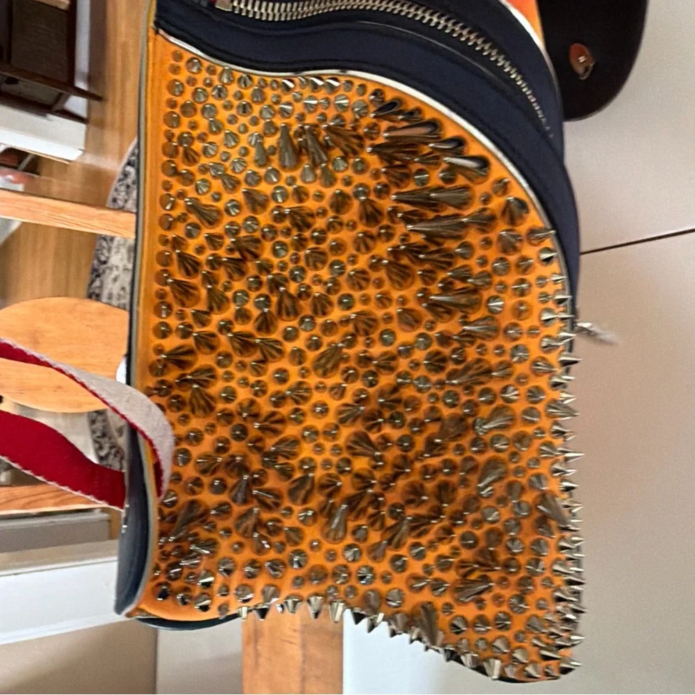 New Christian Louboutin Large Multicolor Spiked Backpack $5000
